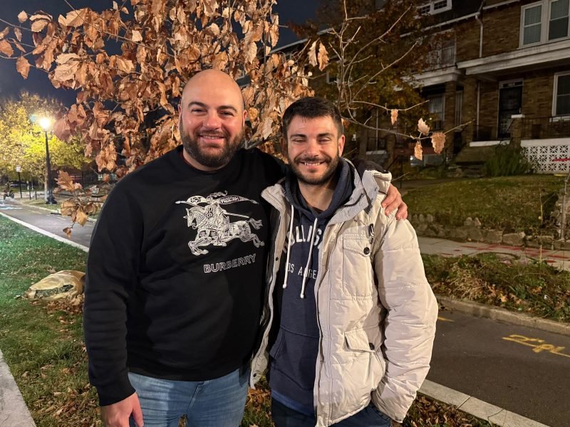 Héctor with a student on an autumn evening